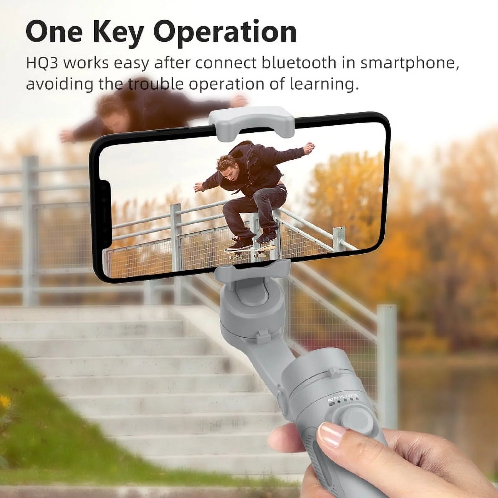 HQ3 SK062 3-Axis Foldable Smartphone Stabilizer – Perfect Selfies & Smooth Videos for iPhone & Android
