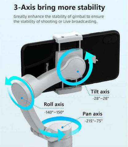 HQ3 SK062 3-Axis Foldable Smartphone Stabilizer – Perfect Selfies & Smooth Videos for iPhone & Android