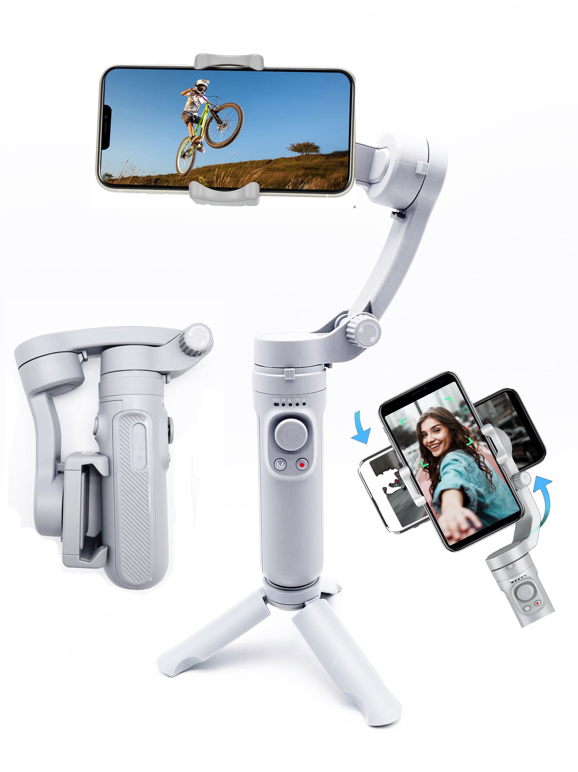 HQ3 SK062 3-Axis Foldable Smartphone Stabilizer – Perfect Selfies & Smooth Videos for iPhone & Android