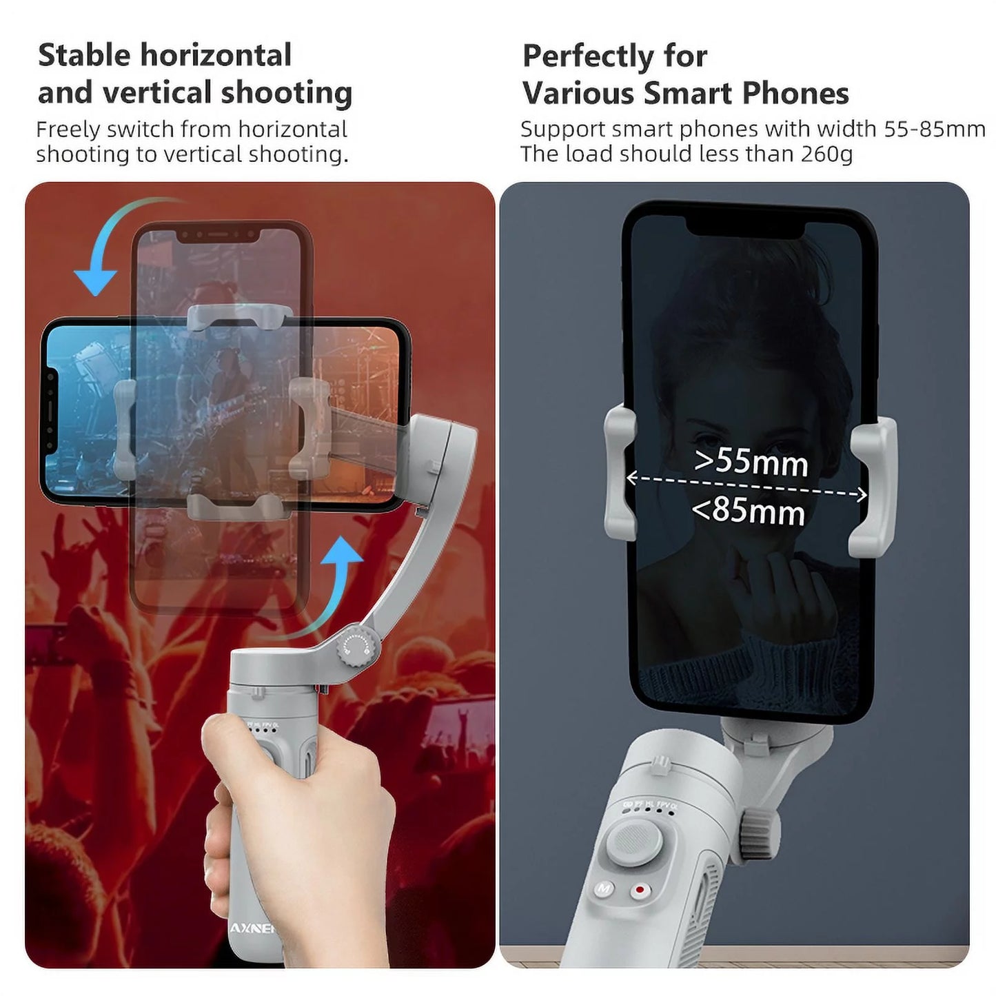 HQ3 SK062 3-Axis Foldable Smartphone Stabilizer – Perfect Selfies & Smooth Videos for iPhone & Android
